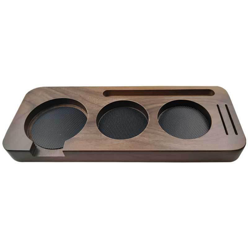 Universal Walnut & Beech Coffee Tamper and Accessory Storage Base