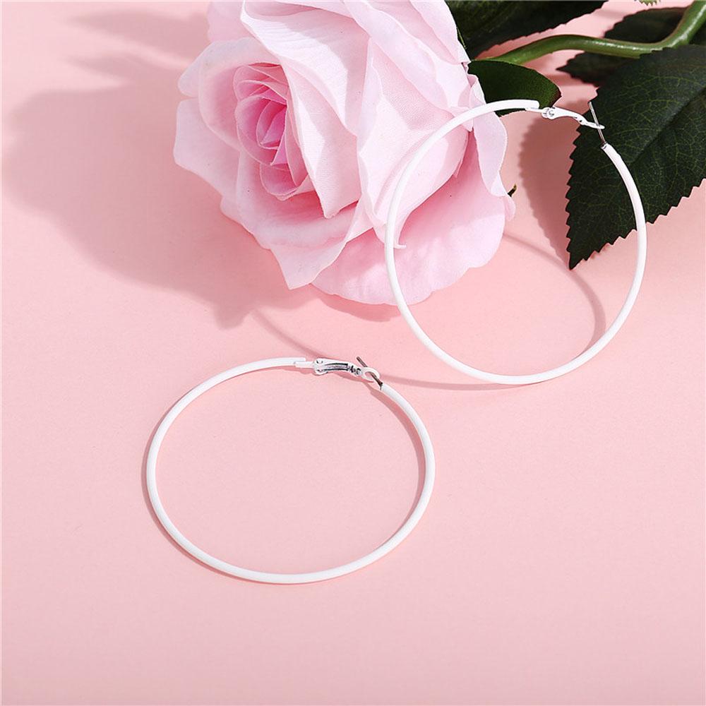Green Diameter 6CM Wedding Women Candy Color Jewelry Fashion Accessories Ear Studs Hoop Earrings