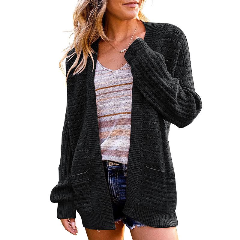 Lantern Sleeve Sweater Women's Cardigan New Hollow Knitted Coat