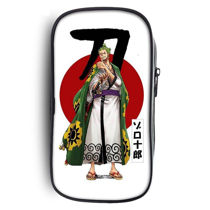 One Piece Обезьяна D. Пенал с рисунком Луффи, косметичка, пенал для ручек, студенческий, большая вместимость, школьные принадлежности, пенал на молнии