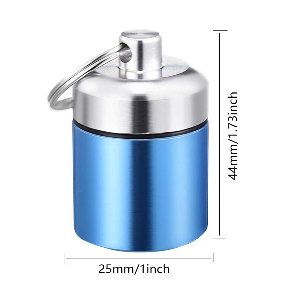 Mini Camping Waterproof Travel Storage Case Pill Box Case Keychain Container Metal Pocket Pill Case
