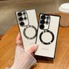 Magnetic Clear Phone Cover For Samsung Galaxy S25 Ultra S24 S23 Plus S22 S21 FE Wireless Charge Electroplating Shockproof Lens Protection Case