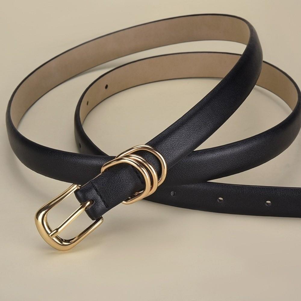 PU Leather Needle Buckle Belt Thin Dress Jeans Belt Luxury Waist Belt For Daily Wear