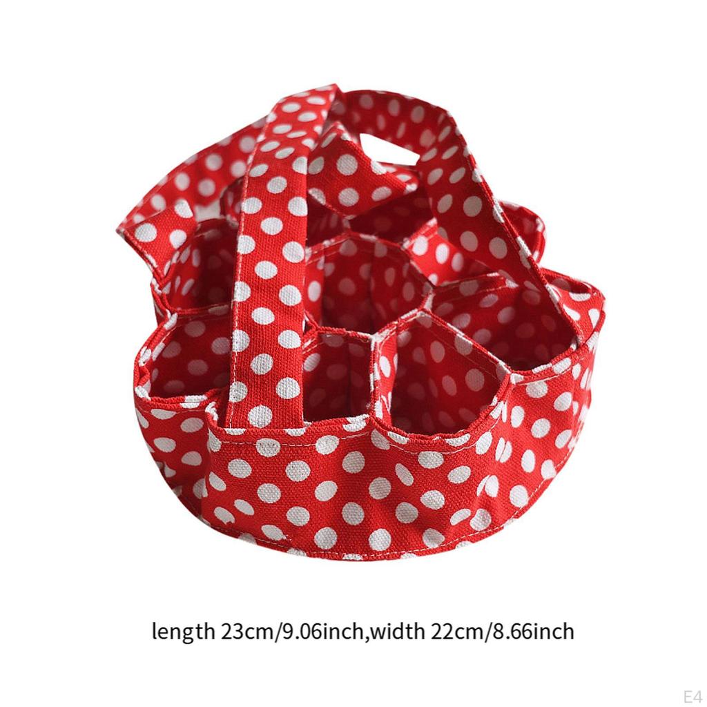 Держатель для корзины для яиц с ручкой, 7 мешочков, холщовая сумка для кухни, фермерского дома, сбора свежих яиц