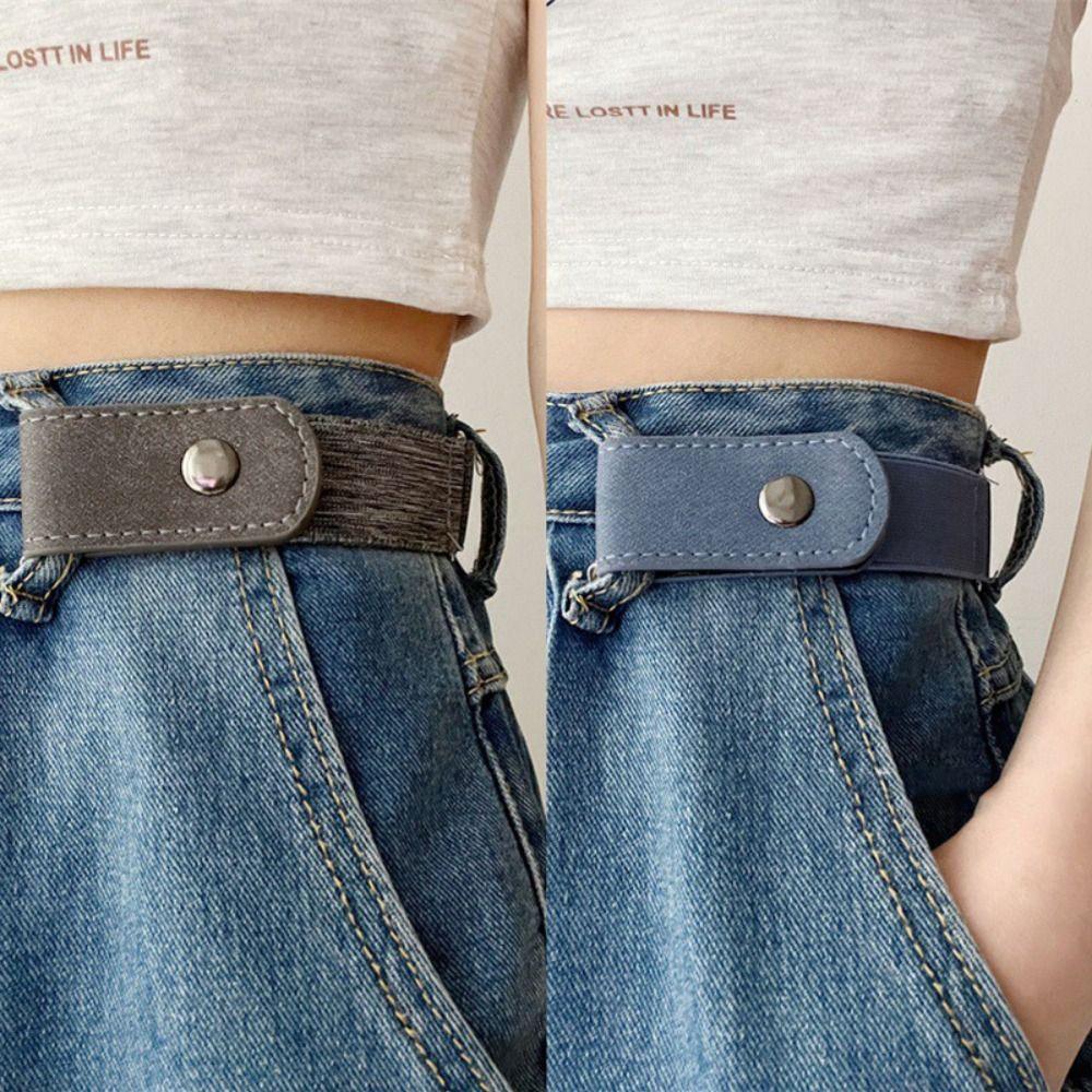 Traceless Elastic Belt Without Buckle No Buckle Invisible Belt Buckle Free Belt  Ladies Jeans