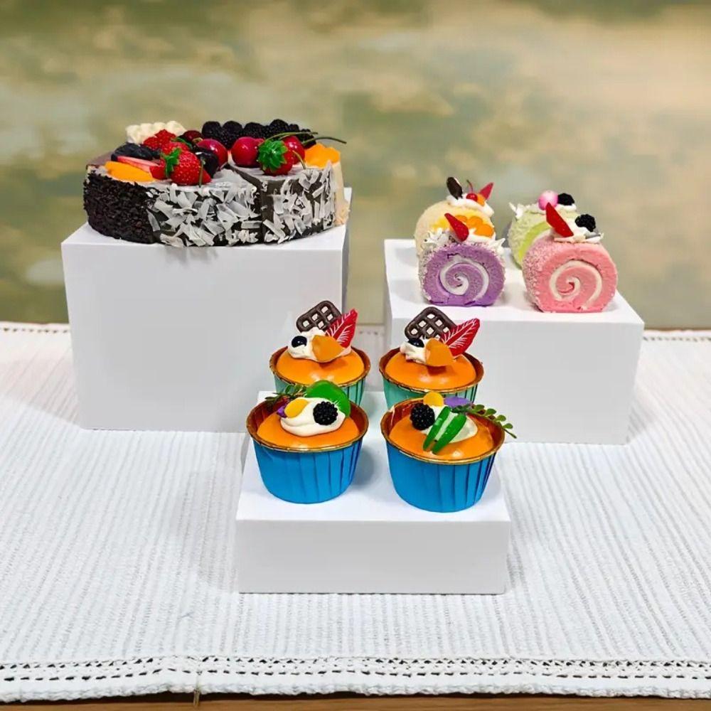 6pcs/set Square Buffet Riser Table Display Stand  For Party Wedding Toy Figure Jewelry Display