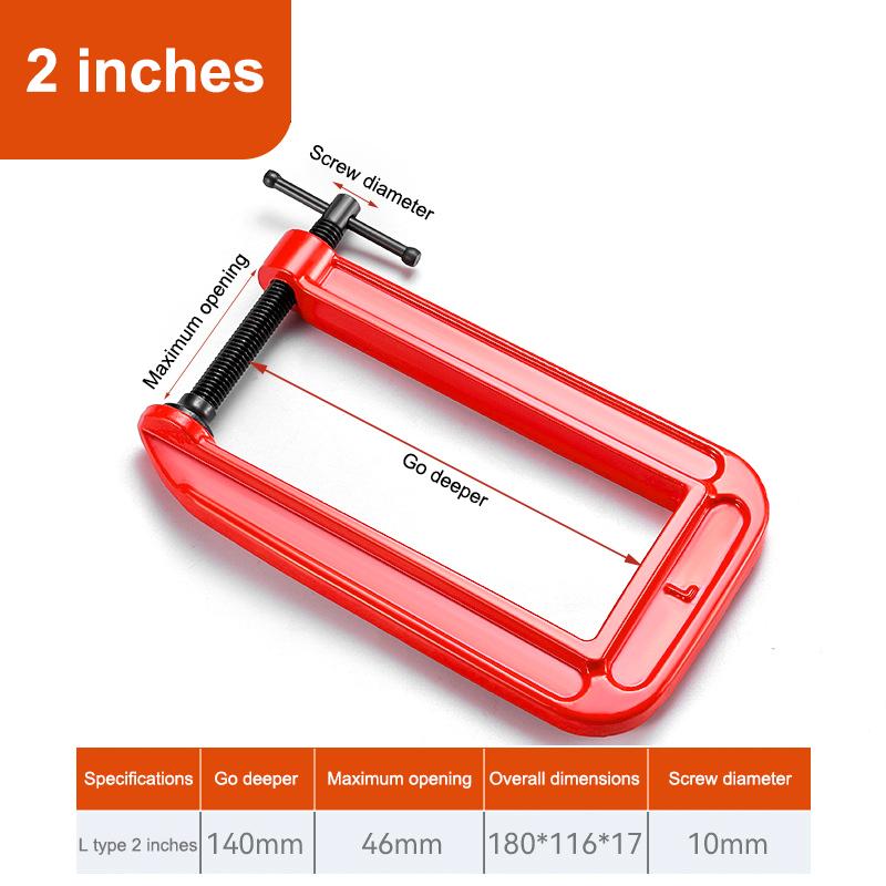 Heavy Duty Thickened G Clamp Deep Throat Stable Clamping Force for Metal Welding Wood Gluing Holding Processing Jobs