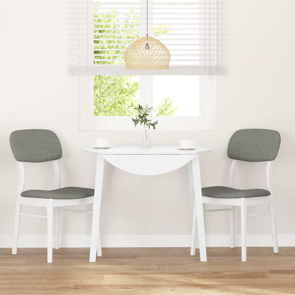 Dining Chairs with Cushions 2 pcs White Solid Rubberwood