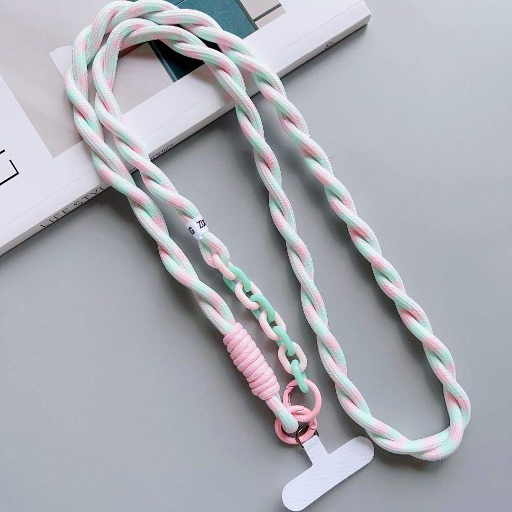 Dopamine Braided Phone Lanyard Nylon Crossbody Hanging Rope  Phone Charm Accessories