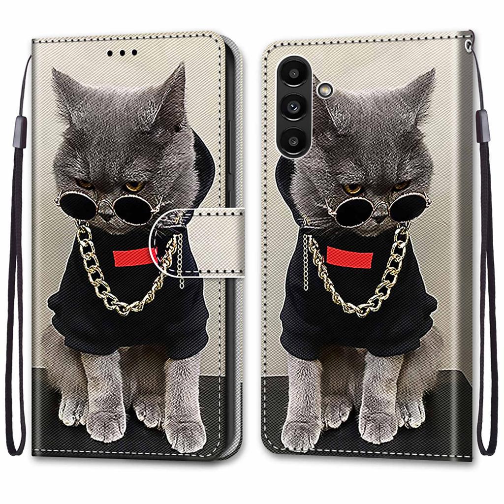 Luxury Painted Leather Case Wallet Book Style Protective Cover for Samsung Galaxy A26 A36 A16 A55 A56 A35 A24 A25 A15 A05 A05s/Samsung A15 A14 A04S