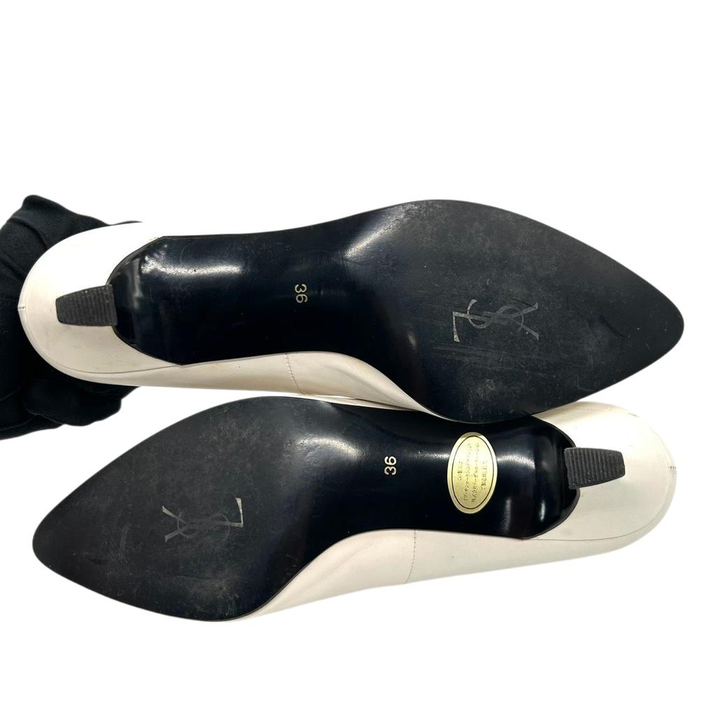 Туфли-лодочки YVES SAINT LAURENT из кожи цвета слоновой кости для женщин