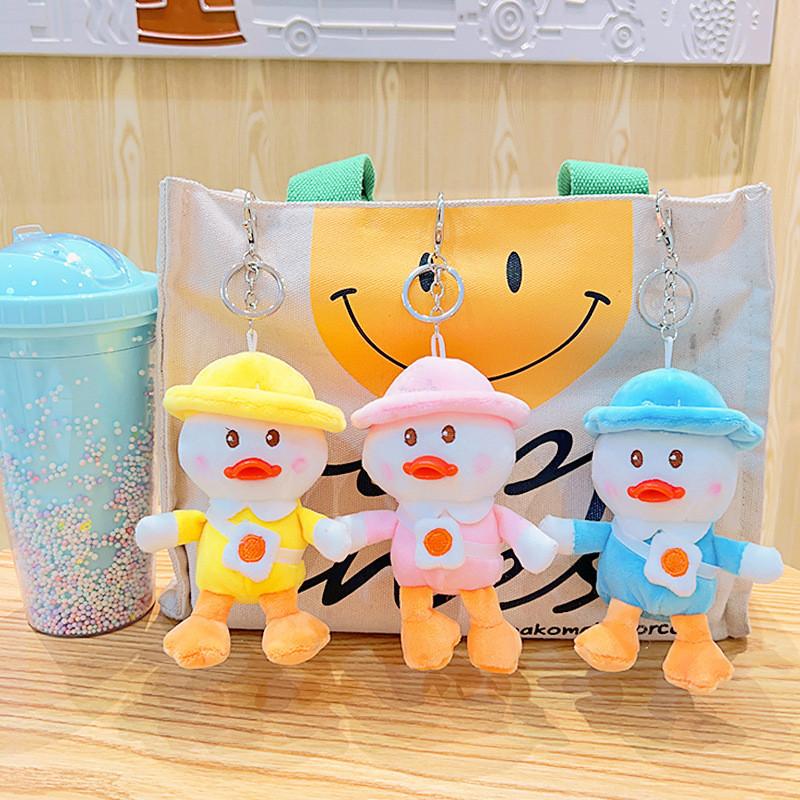 Fluffy Plush Duck Keychain Cute Bag Accessory Soft Yellow Duck Doll