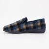 Men's BONADONA Comfort Fleece Slippers with Plaid and Brown Gradient