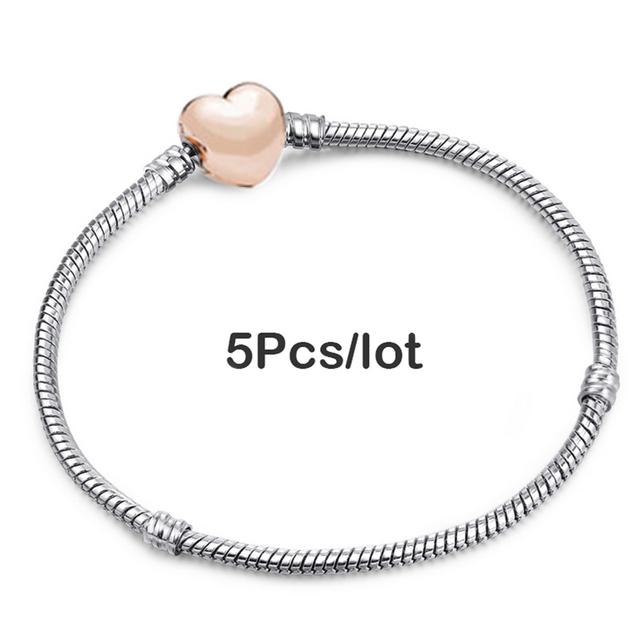 5pcs /Lot Sale Popular Charm Bracelets Diy Elegant Leather Chain Charms Bracelets Bangles For Women Jewelry Gift