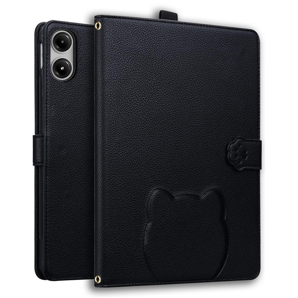 Для Xiaomi Poco Pad M1 Кошелек-чехол Кожаная подставка Настольная крышка с держателем для стилуса, 3D-эффект Кошачий узор