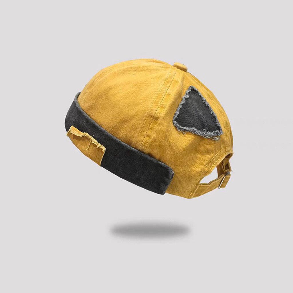 Brimless Hats Men's and Women's Dome Melon Hats Rag Hip Hop Street Yappy Hooligan Hat Tide Trendy Vintage-wash Docker Cap