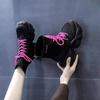 Internet Celebrity Casual Short Boots 2024 Autumn New Fly-woven Elastic Socks Boots Thick-soled Small Inner Height-increasing Short Boots