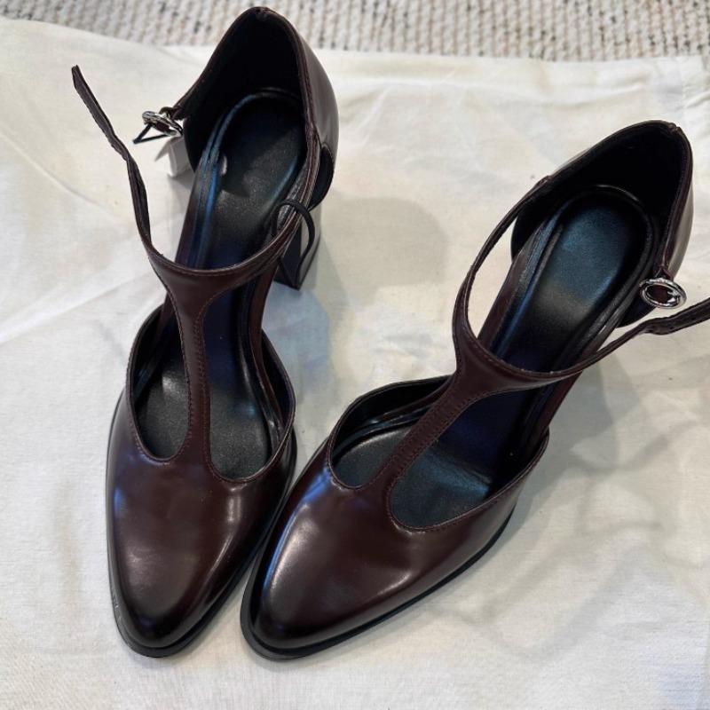 Fashion Ladies Shoes 2025 New Buckle Strap Women's High Heels Fashion Shallow Office and Career Hot Sale Best Seller Closed Toe Sandals