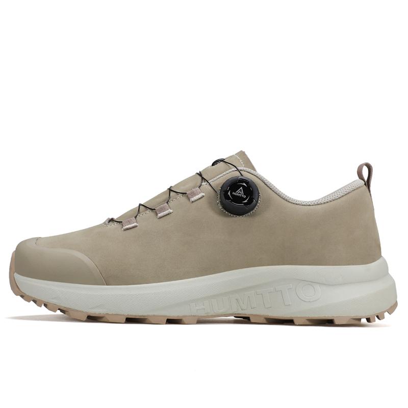 HUMTTO Luxury Designer Men's Sports Shoes Leather Black Hiking Shoes Cushioning Trail Running Trainers Breathable Casual Sneakers for Men