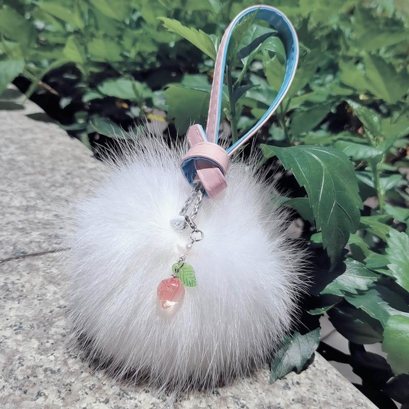 Fish Tail Strawberry Pig Hanging Pendant Sweet Phone Strap Bag Decoration Portable Hanging Lanyard Gift for Girls Women