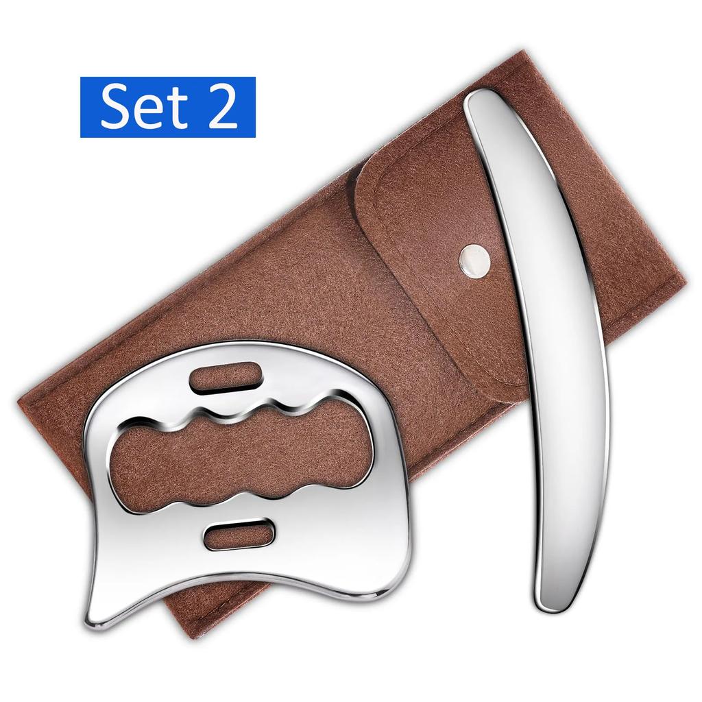 3 in 1 Stainless Steel Gua Sha Massage Tools-Scraping Massage Tools Muscle Scraper Tool for Back,Arms Derma Edge Massage Tool