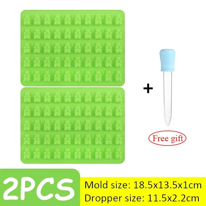 Силиконовая мини-форма для мармеладных мишек, сделай сам, форма для шоколада, желе, конфет, торта, мастики, с пипеткой, форма для домашнего изготовления, кухонные принадлежности для выпечки
