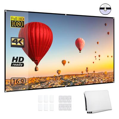 80-дюймовый портативный HD-проекционный экран 16:9 Проекционный экран складной прочный настенный для