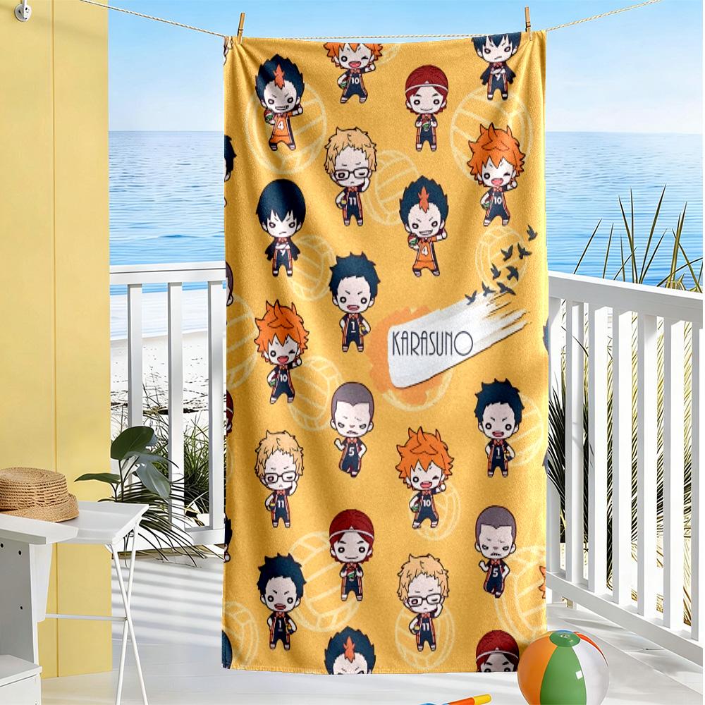 Haikyuu!! Celebration Durable Beach Towel Portable for Outdoor Daily Use Outdoor Accessory Best for Christmas