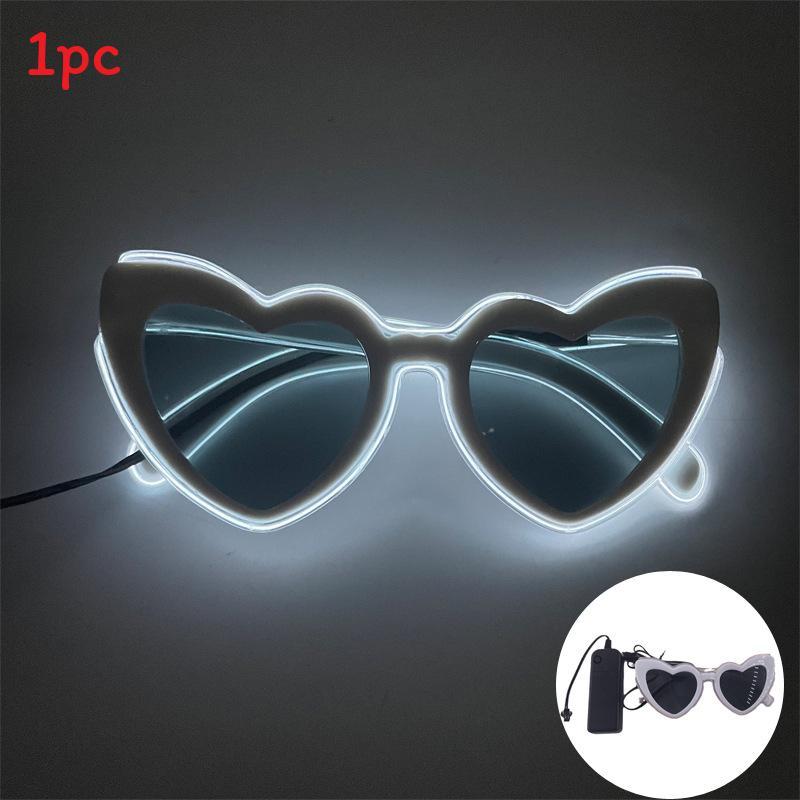 Led Heart Shaped Sunglasses For Women Men Party Fashion Decoratives Midnight Pink Frame