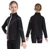 Unisex Kids Long Sleeve Stand Collar Rhinestones Decorated Zipper Outerwear Jacket Skating Workout Sports Top
