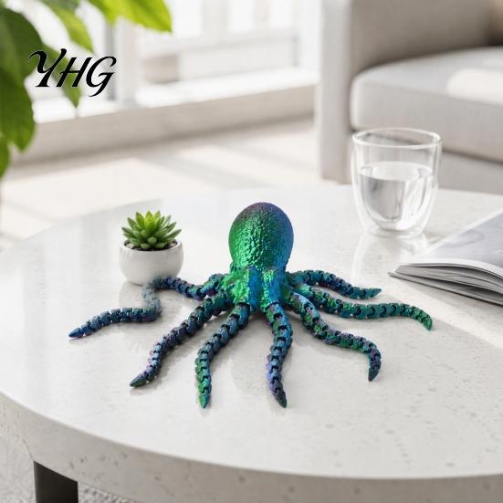 Articulated Tentacle Toy 3D Printed Octopus Sea Animal Fidget Toy, Flexible Figurine, Figurine Desktop Decoration with Movable Joints for Home Office