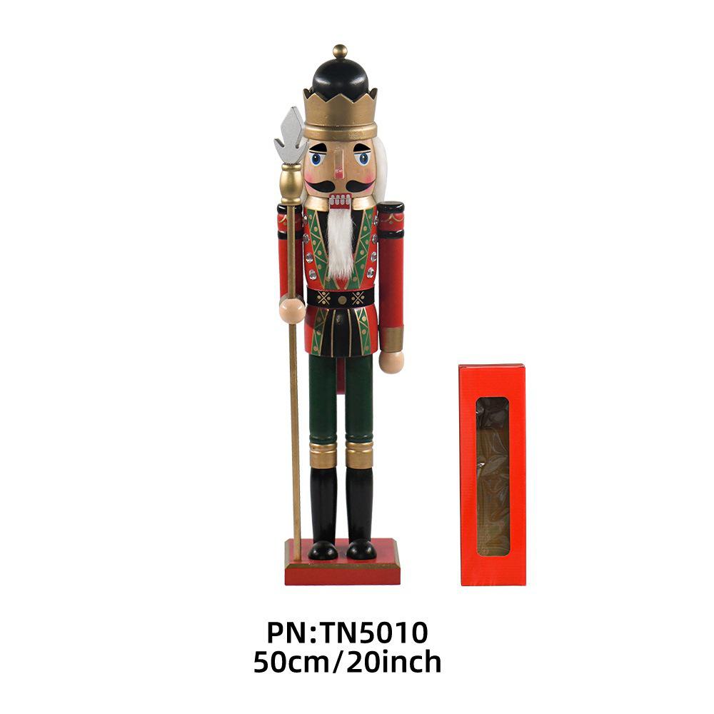 20-Inch Wooden Nutcracker Puppet for Christmas Home Decoration