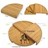 Cheese Board  Knife Set 37 Cm  Plate Rotating Bamboo Serving  for  and Appetizers  Tools