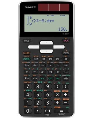 Научный калькулятор Sharp EL-509T-WX (белый) Стандартная модель с 559 функциями, японским дисплеем, отображением ввода формул и памятью функций.