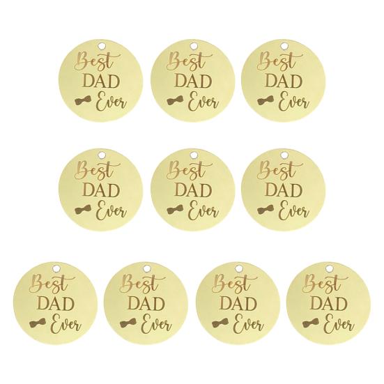 10 шт., топперы для торта с надписью «День отца», резные круглые буквы «С Днем отца», акриловые украшения для кексов, декор для вечеринки