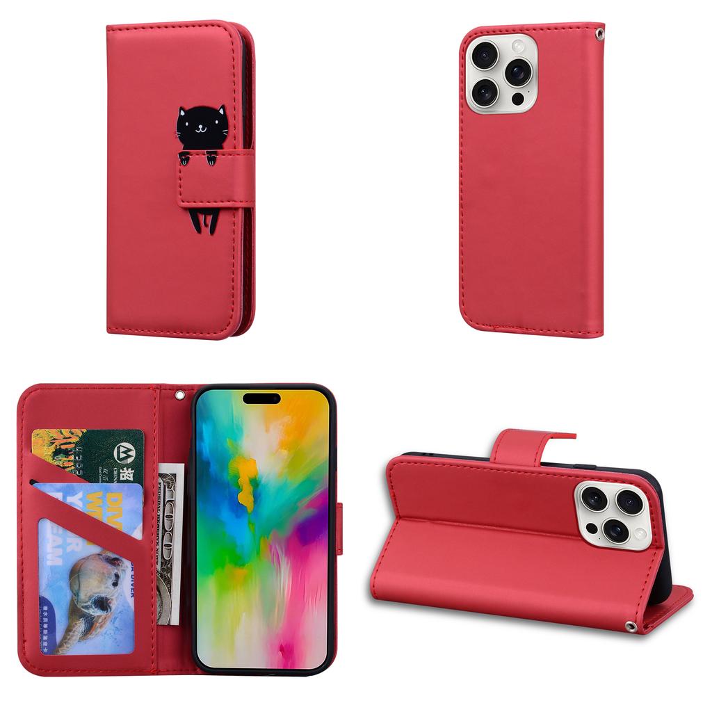 Магнитный кожаный чехол-книжка для iPhone 16e 16 15 14 13 12 11 X XS XR 8 7 Plus Pro Max Обложка Противоударный Милый мультяшный дизайн