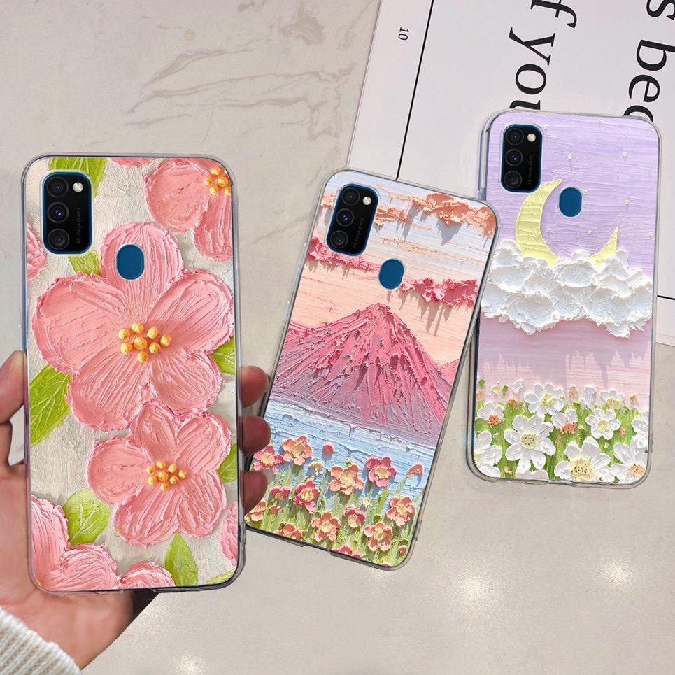 For Cover Samsung M21 Case Marble Cartoon Tpu Silicon Soft Back Phone Cover Cases For Samsung Galaxy M21 M 21 Bumper Funda Capa