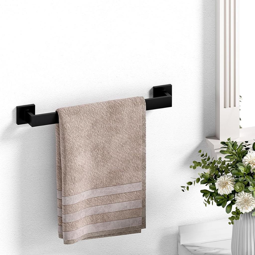 Комплект принадлежностей для ванной комнаты, матовая черная полка, крючок для халата, вешалка для полотенец, держатель для бумажных полотенец, комплект из нержавеющей стали