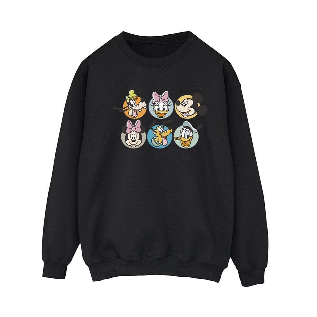 Disney Womens/Ladies Mickey Mouse And Friends Faces Sweatshirt