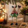 Window Hanging Decorations for Holiday Christmas Tree Ornaments, Santa/Snowman/Elk Rustic Xmas Retro Nostalgic Party Supplies Decoration with