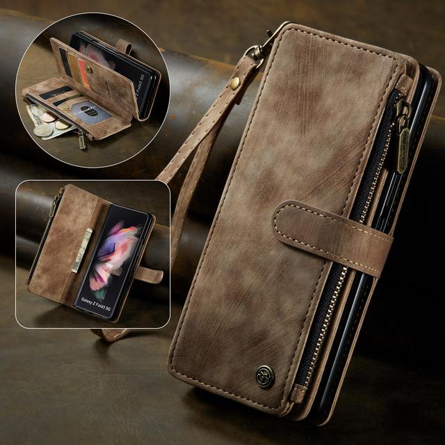 Кожаный чехол-кошелек с функцией подставки и слотом для карт для Samsung Galaxy Z Fold4 Fold 4 Fold3 Fold 3 5g S23 Ultra S22 Plus S21 Fe S20