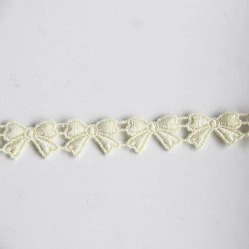 2 ярда/партия бант вышитый водорастворимый кружевной ленты DIY швейная ткань для одежды черный белый ручная работа поделки 1 см шириной