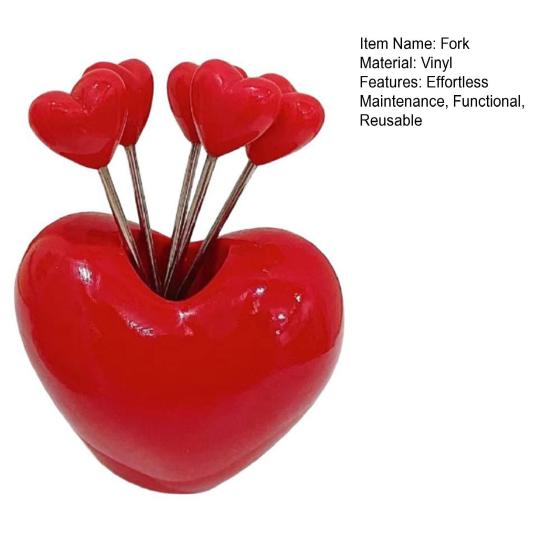 Набор из 5/10 вилок для фруктов в форме сердца, десертных закусок для торта с держателем Love