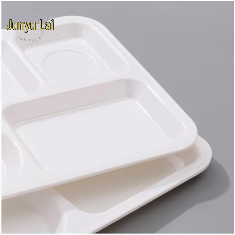 Melamine 6-Compartment Cafeteria Food Trays, 20-Pack