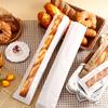 50Pcs Baguette Bag with Clear Window Homemade Bread Loaf Bag Long French Bread Storage Bag Oil-proof Kraft Paper Packaging