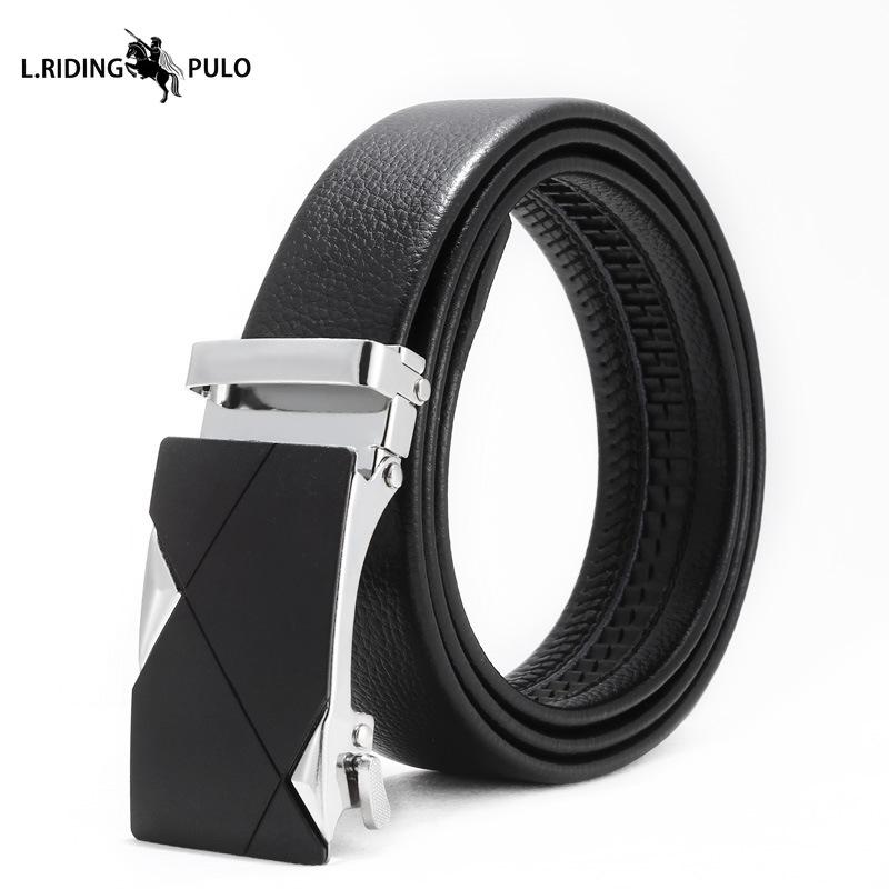 Мужской кожаный ремень с автоматической пряжкой, деловой ремень в корейском стиле, креативный, для досуга, универсальный, износостойкий, подарочный ремень