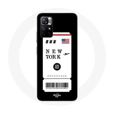 Coque - MANIACASE - Redmi Note 11 5G - Billet D'avion New York - Souple - Synthétique