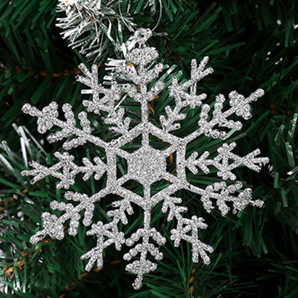 36 шт. Рождественские белые украшения в виде снежинок, наклейки на стену, наклейка на стекло, подвеска для елки золотистого и серебристого цвета