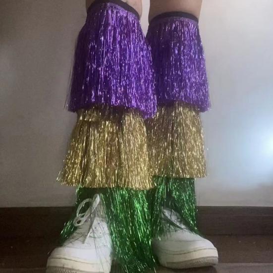 1 пара женских гетр, легкие эластичные проволочные пластиковые материалы, лоскутный цвет, рукава для ног, карнавальные сценические выступления, праздничные вечеринки, аксессуары