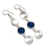 London Blue Topaz Handmade 925 Sterling Silver Jewelry Earring 2.56" N0M75